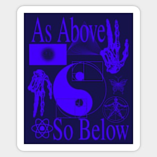 As Above So Below - Psychedelic Sacred Geometry Esoteric Yin & Yang Sticker